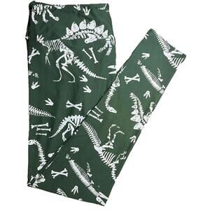 New LuLaRoe TC Dinosaur Bones Dino Skeleton Pattern Leggings Size TC (12-18)